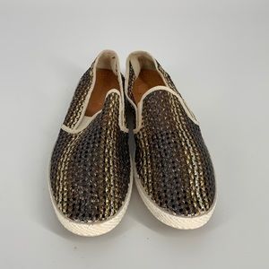 Rivieras metallic weave boat shoes